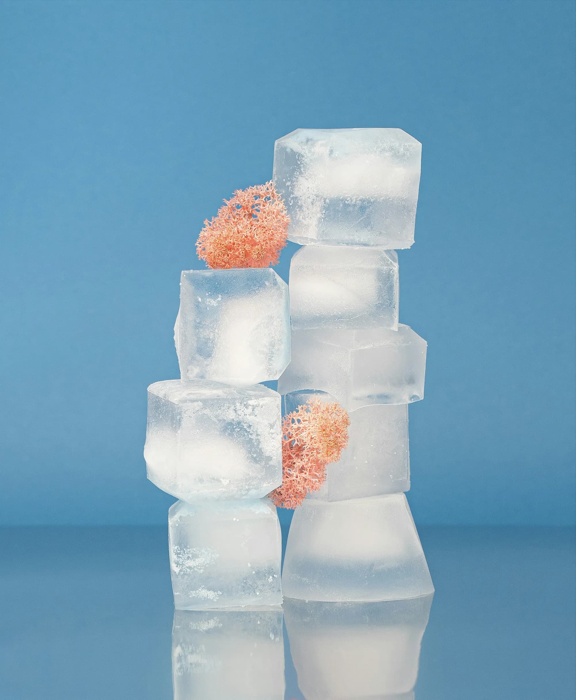 Cubos de hielo apilados
